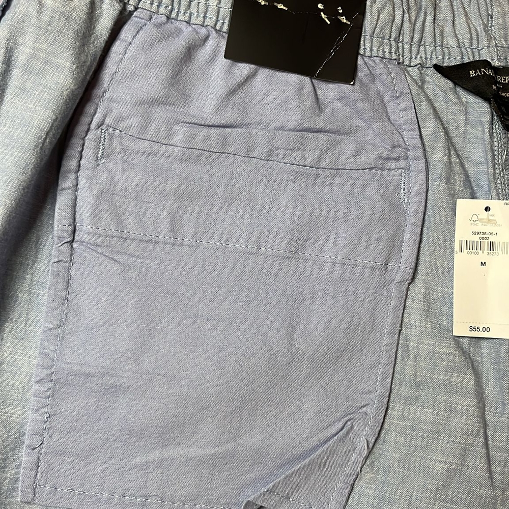 Light Blue Drawstring Shorts - Picture 5 of 7